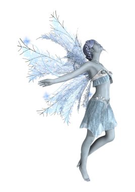 3D render Winter Fairy beyaz