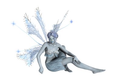 3D render Winter Fairy beyaz