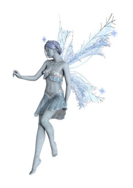 3D render Winter Fairy beyaz