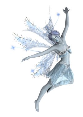 3D render Winter Fairy beyaz