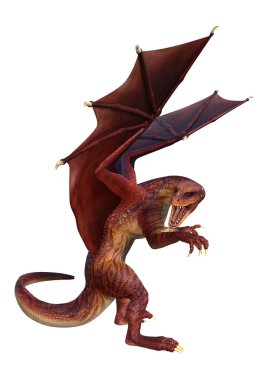 3D render fantezi Dragon beyaz