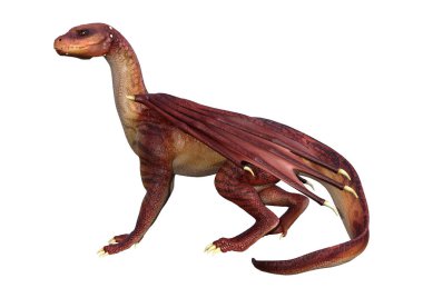 3D render fantezi Dragon beyaz