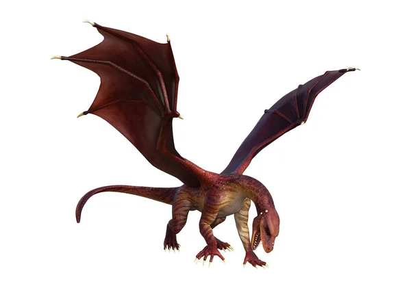 3D render fantezi Dragon beyaz — Stok fotoğraf