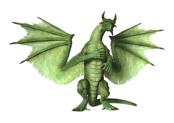 3D render fantezi Dragon beyaz — Stok fotoğraf