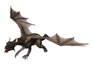 3D render fantezi Dragon beyaz