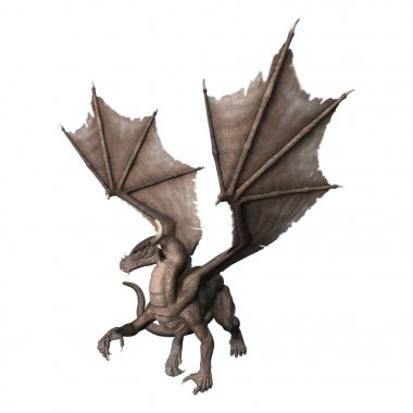3D render fantezi Dragon beyaz