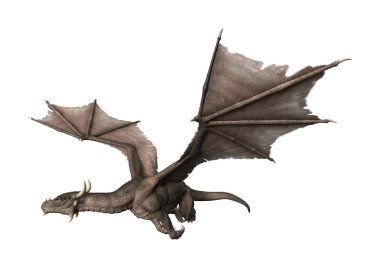 3D render fantezi Dragon beyaz