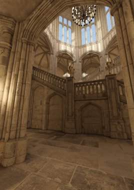 3D render peri masalı Castle