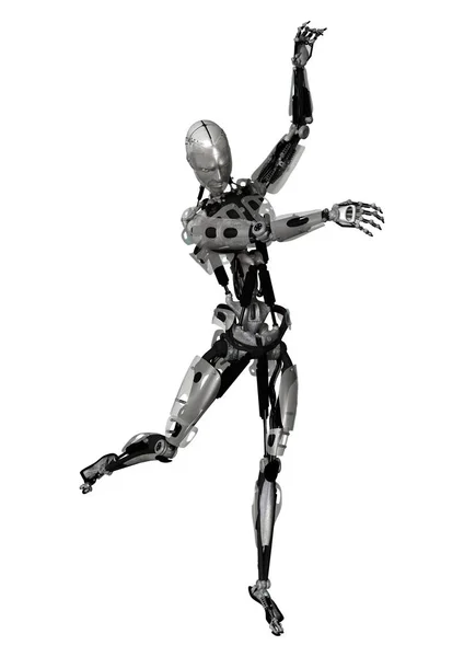 Robot masculino de renderización 3D en blanco —  Fotos de Stock