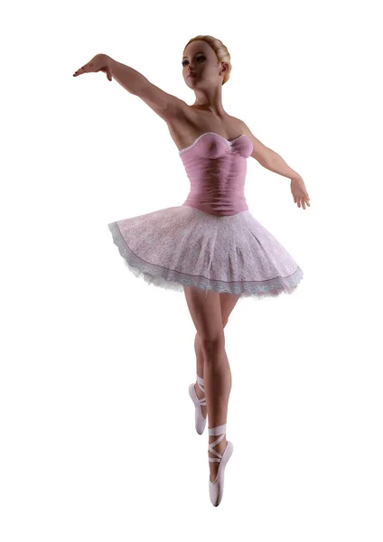 Bailarina de representación 3D en blanco —  Fotos de Stock