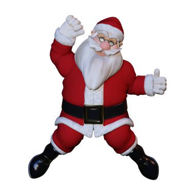 3d render Santa üzerine beyaz egzersiz