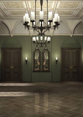 3D render karanlık Palace