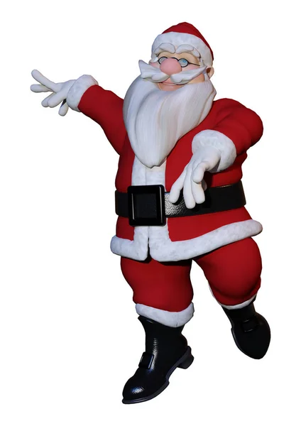 3D rendering Santa utövar på vit — Stockfoto