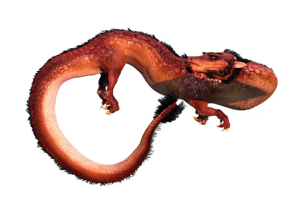3D representación del dragón oriental en blanco —  Fotos de Stock