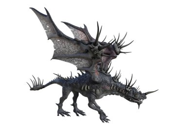3D render fantezi Dragon beyaz