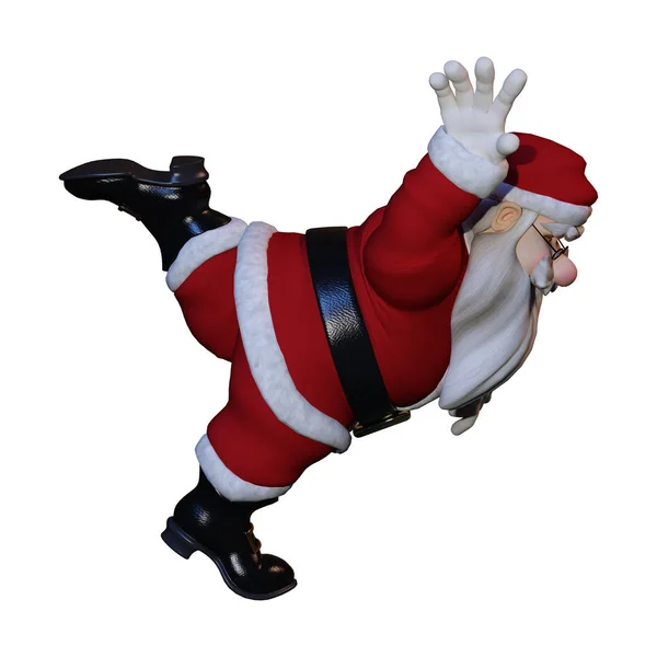 3D renderização Santa Exercício em Branco — Fotografia de Stock