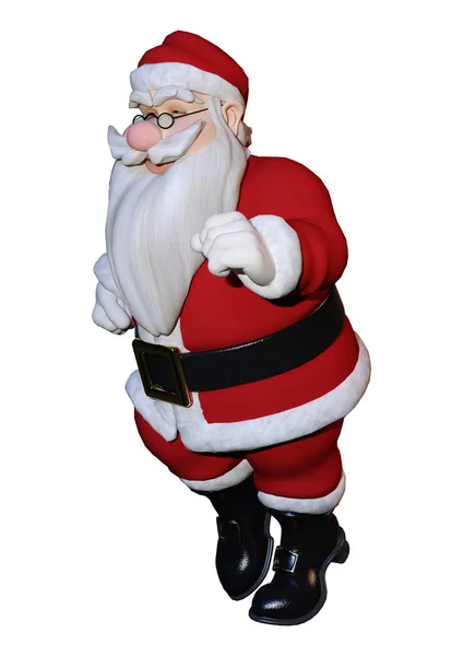 3d render Santa üzerine beyaz egzersiz — Stok fotoğraf