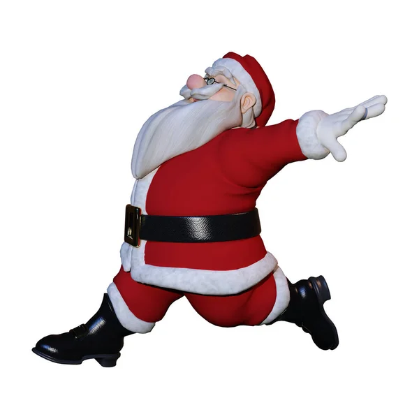 3D renderização Santa Exercício em Branco — Fotografia de Stock