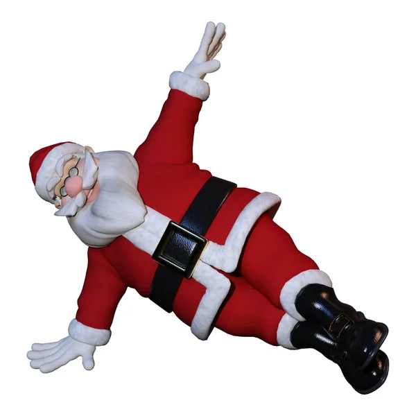 3D rendering Santa utövar på vit — Stockfoto