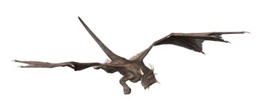 3D render fantezi Dragon beyaz