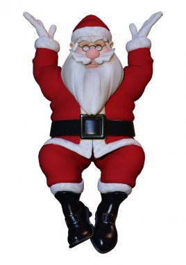 3d render Santa üzerine beyaz egzersiz