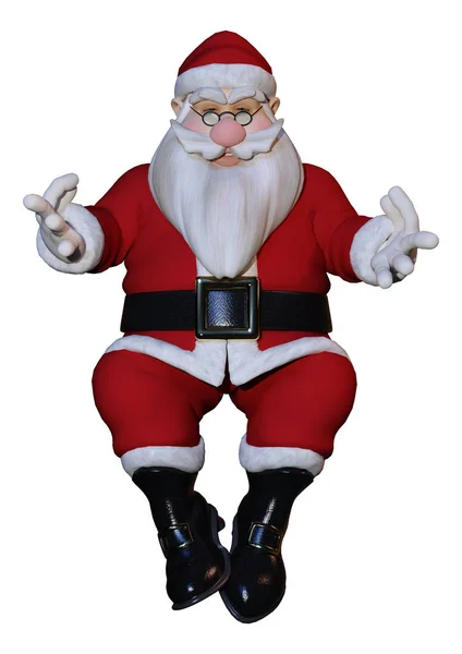 3D Rendering Babbo Natale Esercizio su bianco — Foto Stock