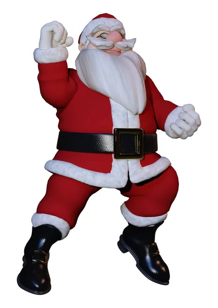 3D Rendering Babbo Natale Esercizio su bianco — Foto Stock