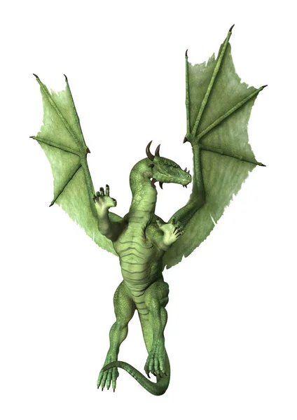 3D render fantezi Dragon beyaz — Stok fotoğraf