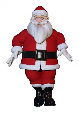 3d render Santa üzerine beyaz egzersiz