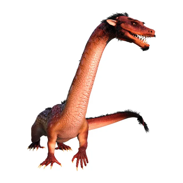 3D renderização oriental dragão no branco — Fotografia de Stock