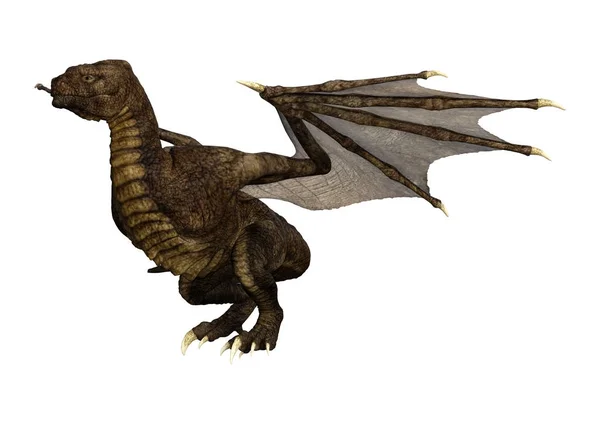 3D Rendering Fantasy Dragon su Bianco — Foto Stock