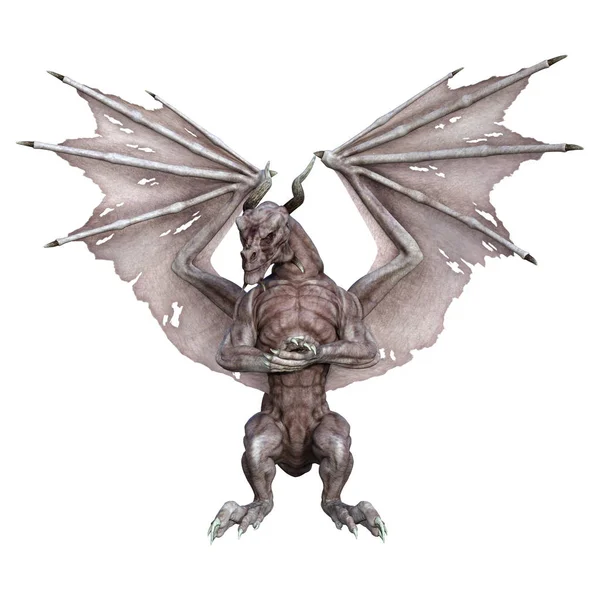 Dragón vampiro de fantasía de representación 3D en blanco —  Fotos de Stock