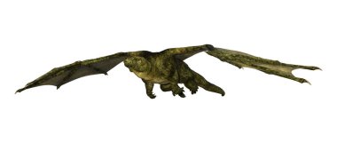3D render fantezi Dragon beyaz