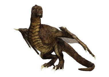 3D render fantezi Dragon beyaz