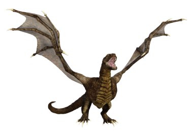 3D render fantezi Dragon beyaz