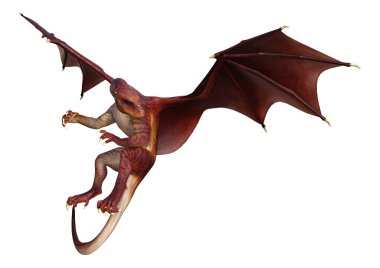 3D render fantezi Dragon beyaz