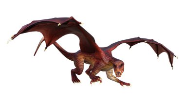 3D render fantezi Dragon beyaz