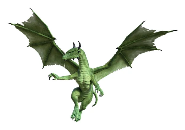 Dragón de fantasía de representación 3D en blanco —  Fotos de Stock