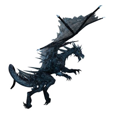 3D render fantezi Dragon beyaz