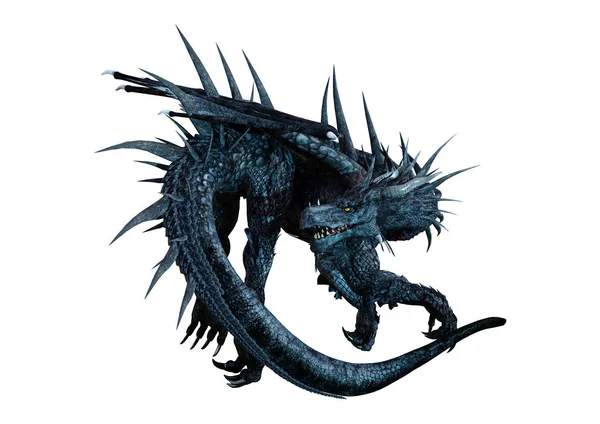 3D render fantezi Dragon beyaz — Stok fotoğraf