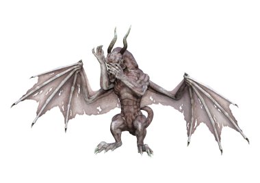 3D render fantezi vampir Dragon beyaz