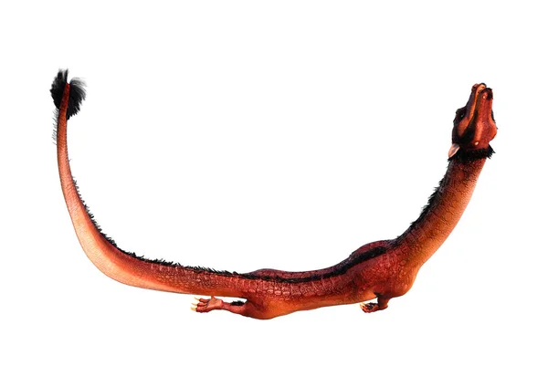 3D representación del dragón oriental en blanco — Foto de Stock