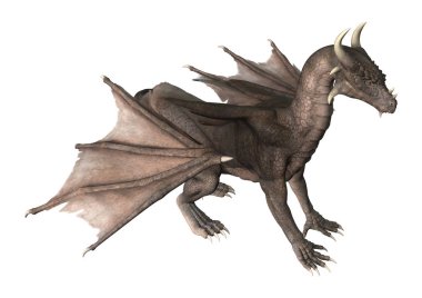 3D render fantezi Dragon beyaz
