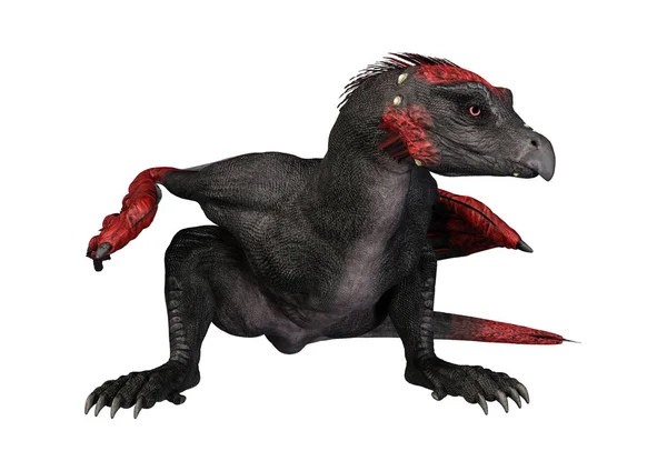 3D render fantezi Dragon beyaz — Stok fotoğraf