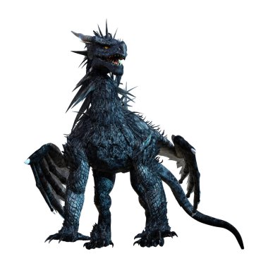 3D render fantezi Dragon beyaz
