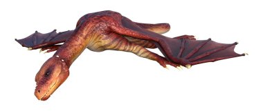 3D render fantezi Dragon beyaz