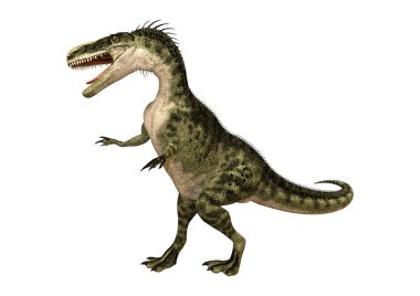 3D render dinozor Monolophosaurus beyaz