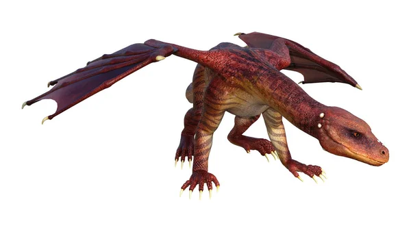 3D renderowania Dragon Fantasy na biały — Zdjęcie stockowe