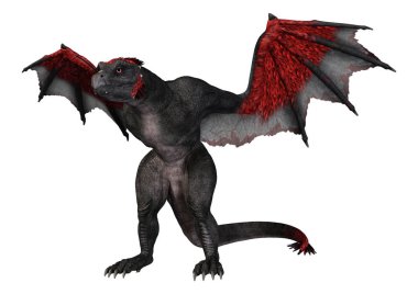 3D render fantezi Dragon beyaz