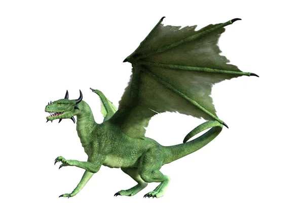 3D Rendering Fantasy Drache auf Weiß — Stockfoto